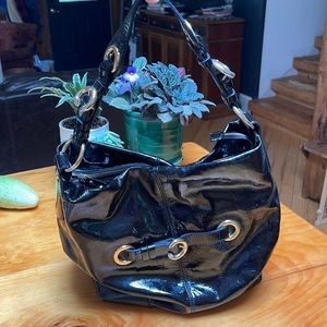 Francesco Biasia Black Patent Handbag
